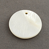 Flat Round Sea Shell Charms SSHEL-R025-8mm-2