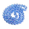 Electroplate Transparent Glass Beads Strands X-EGLA-N002-34B-C05-2
