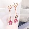 Alloy Rhinestone Heart & Star & Teardrop Stud Dangle Earrings for Women WG86E07-01-3