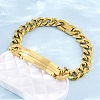 304 Stainless Steel Cuban Link Chain Bracelets for Women Men BJEW-R018-01G-1
