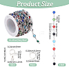 1Roll Handmade Glass Flat Round Link Chains CHC-BBC0001-14-2
