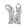 Initial Letter Brass with Cubic Zirconia Charms KK-Q814-26M-P-1