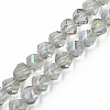 Electroplate Transparent Glass Beads Strands EGLA-N002-39-C04-1