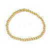 Brass Round Beaded Stretch Bracelets for Men Women BJEW-B148-05B-G-4