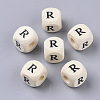 Printed Natural Wood Beads WOOD-T026-001R-1