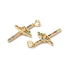 Rack Plating Brass Micro Pave Cubic Zirconia Pendants ZIRC-C040-45G-01-3