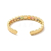 Colorful Cubic Zirconia Open Cuff Bangle BJEW-P281-04G-3