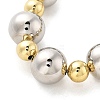 Brass Round Beaded Stretch Bracelets for Women BJEW-S159-01C-3