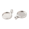 Anti-Tarnish Rhodium Plated 925 Sterling Silver Pendant Cabochon Settings STER-I017-017P-4