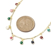 Brass Enamel Flat Round Charm Necklaces for Women NJEW-JN04743-3