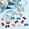 20Pcs 5 Colors Light Gold Plated Alloy Glass Pendants GLAA-SC0002-32-4