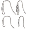 20Pcs 2 Styles 304 Stainless Steel Rhinestone Earring Hooks STAS-BBC0007-16A-1
