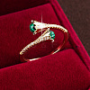 Brass Micro Pave Cubic Zirconia Cuff Open Rings WG05E03-02-1