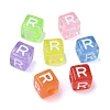 Spray Painted Transparent Acrylic Beads MACR-K365-07R-1