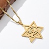 Hanukkah 304 Stainless Steel Star of David Pendant Necklaces NJEW-Z058-02G-2