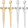 12Pcs 2 Colors 304 Stainless Steel Pendants STAS-BBC0005-57-1