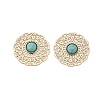 Brass Synthetic Turquoise Cabochons KK-Z088-06G-1