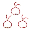 3Pcs 3 Styles Christmas Handmade Glass Seed Beaded Slider Bracelets BJEW-MZ00226-2