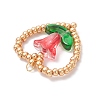 MIYUKI Glass Seed Beaded Heart and Flower Pendants PALLOY-MZ01079-02-4