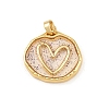 Transparent Epoxy Resin Brass Pendants KK-B163-01G-02-1