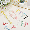 48Pcs 8 Colors Spray Painted Zinc Alloy Spring Gate Rings FIND-SP0004-03-3