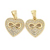 Brass Micro Pave Clear Cubic Zirconia Pendants ZIRC-P113-07E-G-1