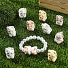 10Pcs 5 Colors Electroplate Opaque Resin Beads RESI-CJZ0001-12-6