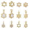 12Pcs 6 Styles Brass Micro Pave Cubic Zirconia Pendants KK-HY0004-49-1
