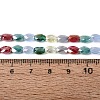 Electroplate Imitation Jade & Opaque & Transparent Glass Beads Strands EGLA-Q135-4x6MM-01G-5