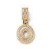 Brass Clear Cubic Zirconia European Dangle Charms LS-KK-R003-01G-00-2