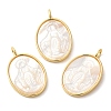 Rack Plating Brass Pave Shell Pendants KK-G488-02G-1