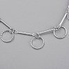 Brass Textured Ring Charm Anklets AJEW-B005-08P-2
