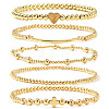 Brass and Stainless Beaded Stretch Bracelet Sets VB9693-9-1