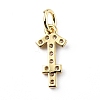 Brass Micro Pave Cubic Zirconia Charms ZIRC-F131-16G-05-2