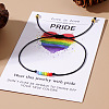 Pride Month Rainbow Glass Seed Bead Braided Bead Bracelets XU2800-1-2