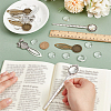 38pcs 14 Styles Alloy with  Iron Bookmark Cabochon Setting FIND-NB0005-25-3