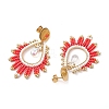 Handmade Glass Seed Beads Teardrop Stud Earrings EJEW-MZ00293-01-4