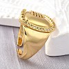 Brass Micro Pave Cubic Zirconia Adjustable Open Cuff Rings for Women RJEW-K292-12G-3