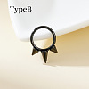 316 Surgical Stainless Steel Spike Hoop Nose Rings WG34C30-39-1