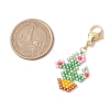 Cactus Glass Seed Beaded Pendant Decorations HJEW-MZ00139-3