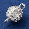 Brass Micro Pave Clear Cubic Zirconia Connector Charms KK-A230-06C-S-2