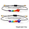 2Pcs Pride Month Evil Eye Glass Seed Beaded & Handmade Lampwork Braided Bead Bracelets MO7433-1-3