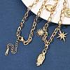 304 Stainless Steel Hamsa Hand Heart Sun Pendant Bib Necklaces for Women NJEW-B151-02G-1