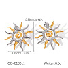 Two Tone 304 Stainless Steel Stud Earrings WGC9B6D-03-1