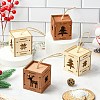 1 Set 6Pcs 2 Styles Christmas Square Splicing Wooden Ornament Mixed Colors ST-CJ0040-001-6