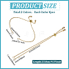 16Pcs 2 Colors Adjustable 304 Stainless Steel Cable Chains Bracelets Making AJEW-ME0001-03-2