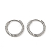 Twist Textured 304 Stainless Steel Huggie Hoop Earrings SA-CBA46AF-27P-02-4