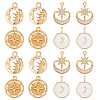 8Pcs 4 Styles Brass Pendants KK-SC0007-20-1