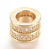 Brass Micro Pave Cubic Zirconia European Beads ZIRC-F062-11G-1