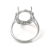 Adjustable 925 Sterling Silver Ring Components STER-K179-09P-3